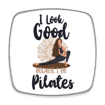 Pilates Instructor Teacher I Look - Viereckiger Kühlschrankmagnet - Weiß - Vorne