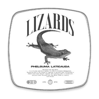 Phelsuma laticauda Day Gecko Lizard Keeper - Square fridge magnet - white - Front
