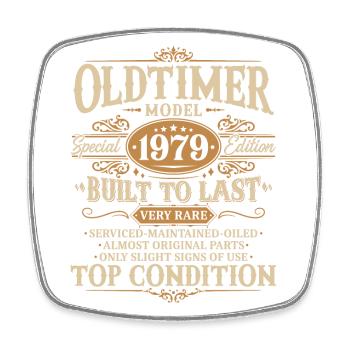 Oldtimer 1979 Jahrgang geboren Geburtstag Geschenk - Viereckiger Kühlschrankmagnet - Weiß - Vorne