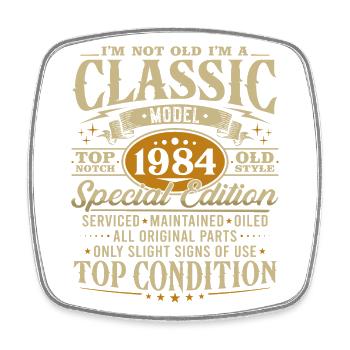 Millésime 1984 Classique Cadeau d’anniversaire - Magnet carré - blanc - Devant