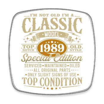 Vintage 1989 classique cadeau d’anniversaire - Magnet carré - blanc - Devant