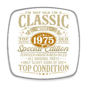 Vintage 1975 classique cadeau d’anniversaire - Magnet carré - blanc - Devant