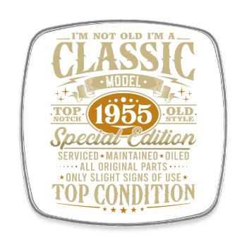 Vintage 1955 classique cadeau d’anniversaire - Magnet carré - blanc - Devant