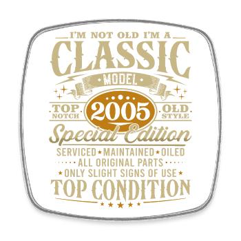 Vintage 2005 classique cadeau d’anniversaire - Magnet carré - blanc - Devant