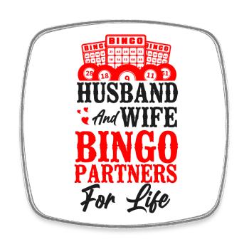 Bingo Player Husband Wife Marriage - Square fridge magnet - white - Front