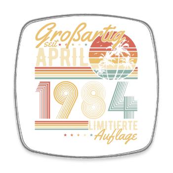 Great Since April 1984 Vintage Birthday - Square fridge magnet - white - Front