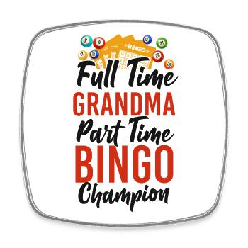 Joueur de bingo Grand-mère à temps plein - Magnet carré - blanc - Devant