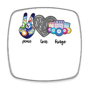 Bingo Player Peace Love Bingo - Square fridge magnet - white - Front