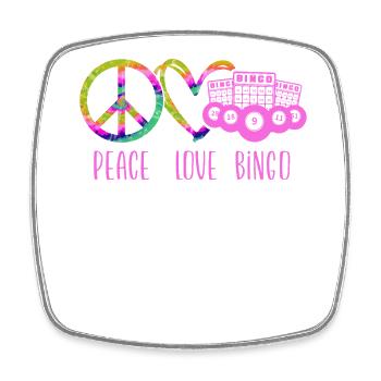 Bingo Player Peace Love Bingo - Square fridge magnet - white - Front