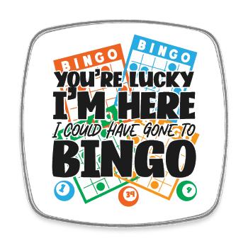 Bingo Player You're Lucky I'm Here - Viereckiger Kühlschrankmagnet - Weiß - Vorne