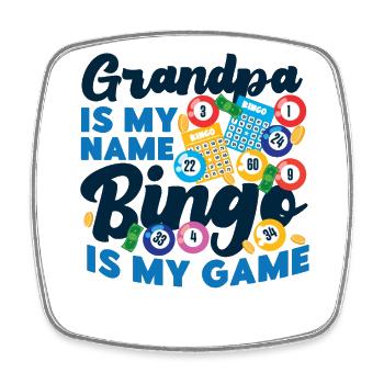 Bingo Player Grandpa Grandpa Is My - Square fridge magnet - white - Front
