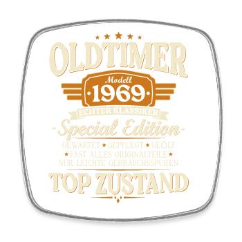 Oldtimer 1969 Jahrgang geboren Geburtstag Geschenk - Viereckiger Kühlschrankmagnet - Weiß - Vorne