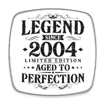 Legende seit 2004 Jahrgang geboren Geburtstag - Viereckiger Kühlschrankmagnet - Weiß - Vorne