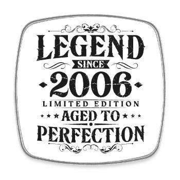 Légende depuis 2006 Vintage Born Anniversaire - Magnet carré - blanc - Devant