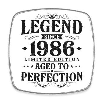 Légende depuis 1986 Vintage Born Anniversaire - Magnet carré - blanc - Devant