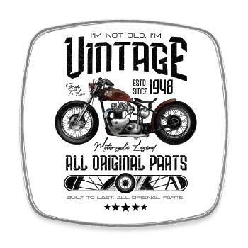 Vintage Motorrad Biker Motorrad Geburtstag 1948 - Viereckiger Kühlschrankmagnet - Weiß - Vorne