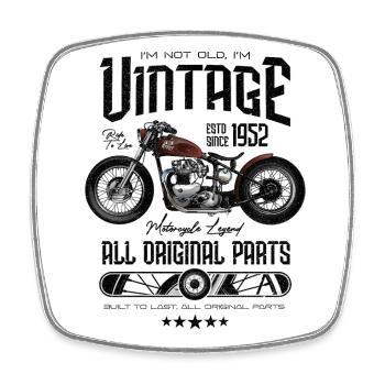 Vintage Motorrad Motorrad Motorrad Geburtstag 1952 - Viereckiger Kühlschrankmagnet - Weiß - Vorne