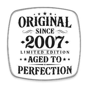 Cadeau d’anniversaire original vintage 2007 - Magnet carré - blanc - Devant