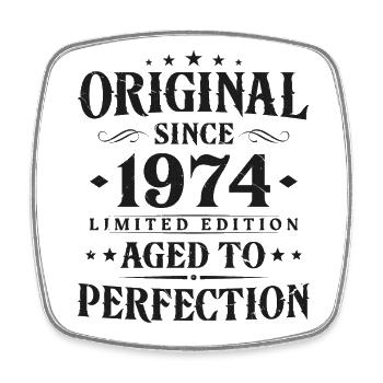 Original depuis 1974 Vintage cadeau d’anniversaire - Magnet carré - blanc - Devant