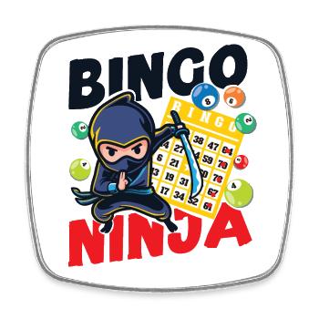 Bingo Player Ninja Bingo Ninja - Square fridge magnet - white - Front