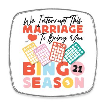 Bingo Player Husband Wife Marriage - Viereckiger Kühlschrankmagnet - Weiß - Vorne