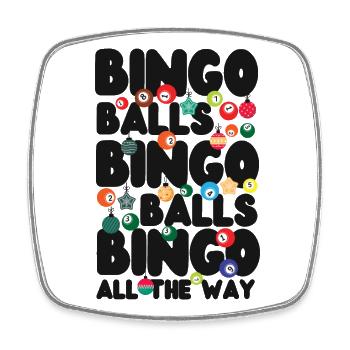 Bingo Player Christmas Bingo Balls - Square fridge magnet - white - Front