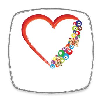 Bingo Player Heart - Square fridge magnet - white - Front