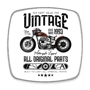 Vintage Motorcycle Bikers Motorbike Birthday 1993 - Square fridge magnet - white - Front