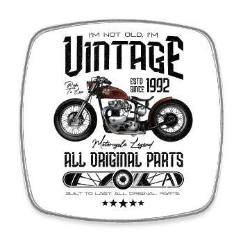 Moto Vintage Motards Motard Anniversaire 1992 - Magnet carré - blanc - Devant