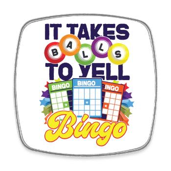 Jeu de mots de joueur de bingo Il faut des boules pour - Magnet carré - blanc - Devant