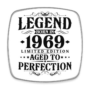 Légende 1969 Vintage Born Vintage Anniversaire - Magnet carré - blanc - Devant