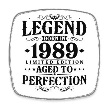 Legende 1989 Jahrgang geboren Vintage Geburtstag - Viereckiger Kühlschrankmagnet - Weiß - Vorne