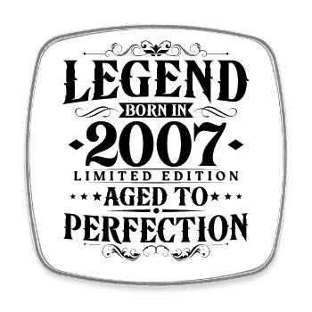 Legend Since 2007 Vintage Vintage Birthday - Square fridge magnet - white - Front