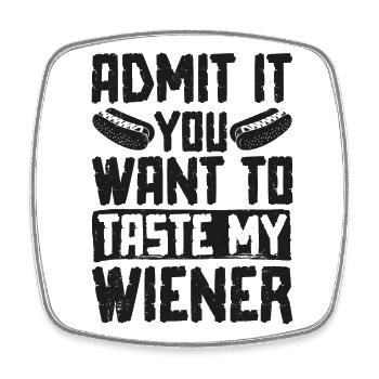 Hot Dog Adulte Humour Jeu de mots Coquin - Magnet carré - blanc - Devant