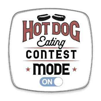 Hot Dog Adult Hot Dog Eating - Viereckiger Kühlschrankmagnet - Weiß - Vorne