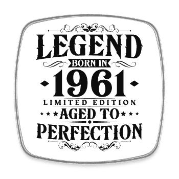 Légende 1961 Vintage Born Vintage Anniversaire - Magnet carré - blanc - Devant