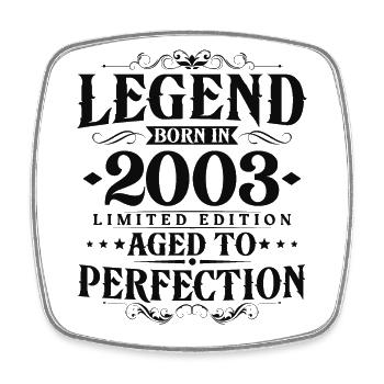 Légende 2003 Vintage Born Vintage Anniversaire - Magnet carré - blanc - Devant