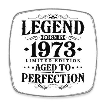 Légende 1973 Vintage Born Vintage Anniversaire - Magnet carré - blanc - Devant