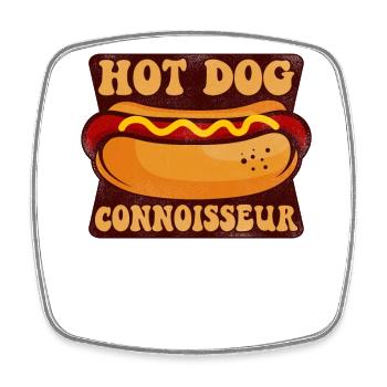 Hot Dog Adult Hot Dog Connoisseur - Viereckiger Kühlschrankmagnet - Weiß - Vorne
