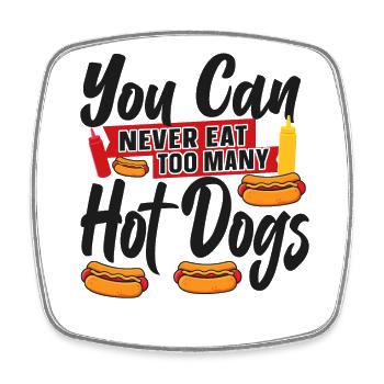 Hot Dog Adult You Can Never Eat - Square fridge magnet - white - Front