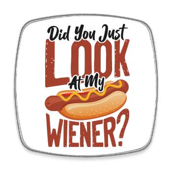 Hot Dog Adulte Humour Jeu de mots Coquin - Magnet carré - blanc - Devant