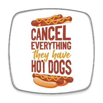 Hot Dog Adulte Annuler Tout - Magnet carré - blanc - Devant