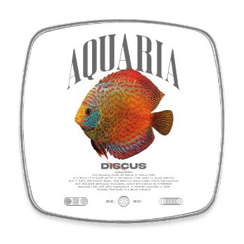 Diskus-Buntbarsch Fish Keeper Moderne Streetwear - Viereckiger Kühlschrankmagnet - Weiß - Vorne