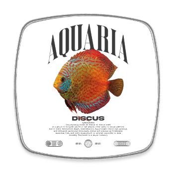 Diskus-Buntbarsch Fish Keeper Moderne Streetwear - Viereckiger Kühlschrankmagnet - Weiß - Vorne
