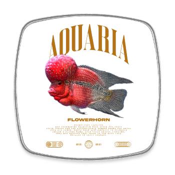 Flowerhorn Cichlid Fish Keeper Streetwear - Viereckiger Kühlschrankmagnet - Weiß - Vorne