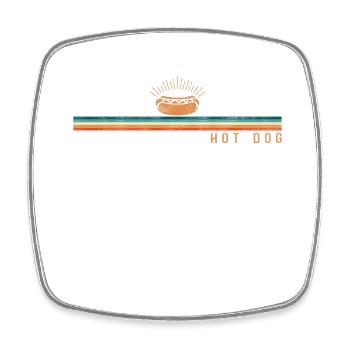 Hot Dog Adult Retro Vintage Hot - Viereckiger Kühlschrankmagnet - Weiß - Vorne