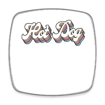 Hot Dog Adult Retro 80s 90s Hot - Viereckiger Kühlschrankmagnet - Weiß - Vorne