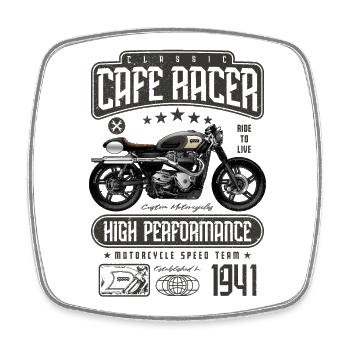 Cafe Racer Motorrad Geburtstag Biker Geboren 1941 - Viereckiger Kühlschrankmagnet - Weiß - Vorne
