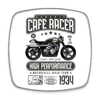 Cafe Racer Motorrad Geburtstag Biker Jahrgang 1934 - Viereckiger Kühlschrankmagnet - Weiß - Vorne