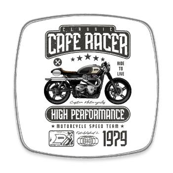 Cafe Racer Motorrad Geburtstag Biker Jahrgang 1979 - Viereckiger Kühlschrankmagnet - Weiß - Vorne